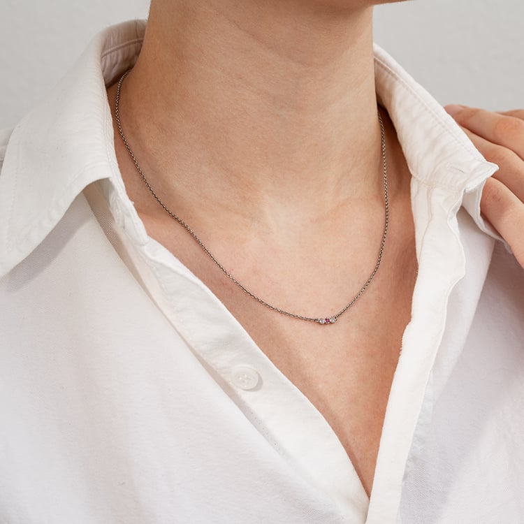 Stříbrný náhrdelník s drahokamy dle vašeho výběru Kiah 131242