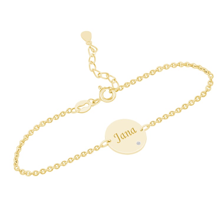 Stříbrný náramek s diamantem a s gravírem dle vaší volby Shalek 142205