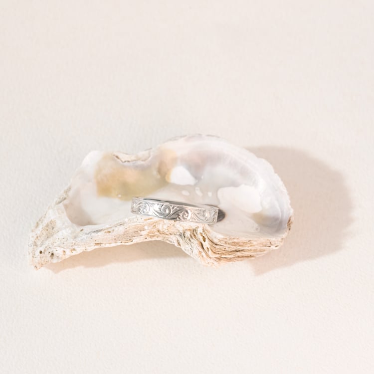 Vintage snubní prsteny s gravírem a diamantem Denton 100994