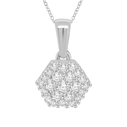 Přívěsek ve tvaru hexagonu s lab-grown diamanty Aliki