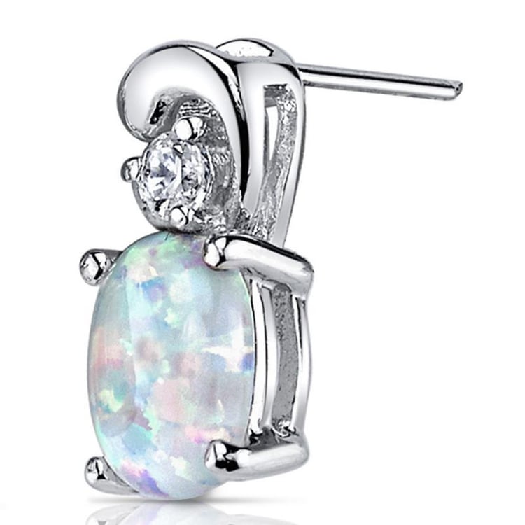 Stříbrné náušnice s opály a zirkony 2788