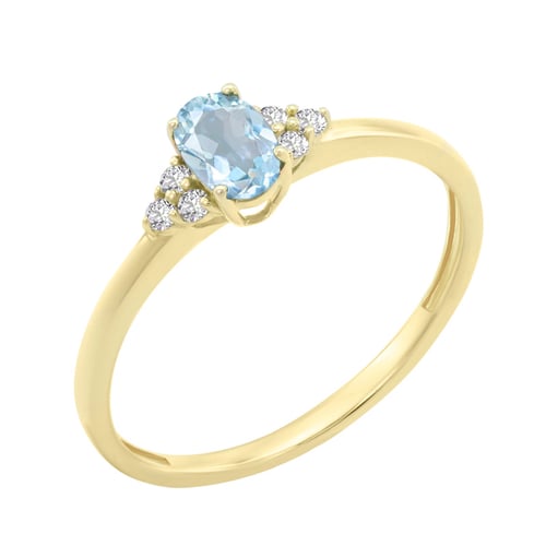 Elegantní prsten s akvamarínem a diamanty Sheldo