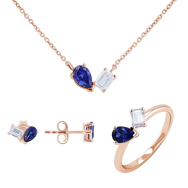Kolekce šperků Toi et Moi s lab-grown diamantem a safírem Querida 134973