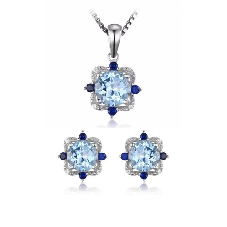 Stříbrná kolekce šperků s topazy, safíry a zirkony Balbea