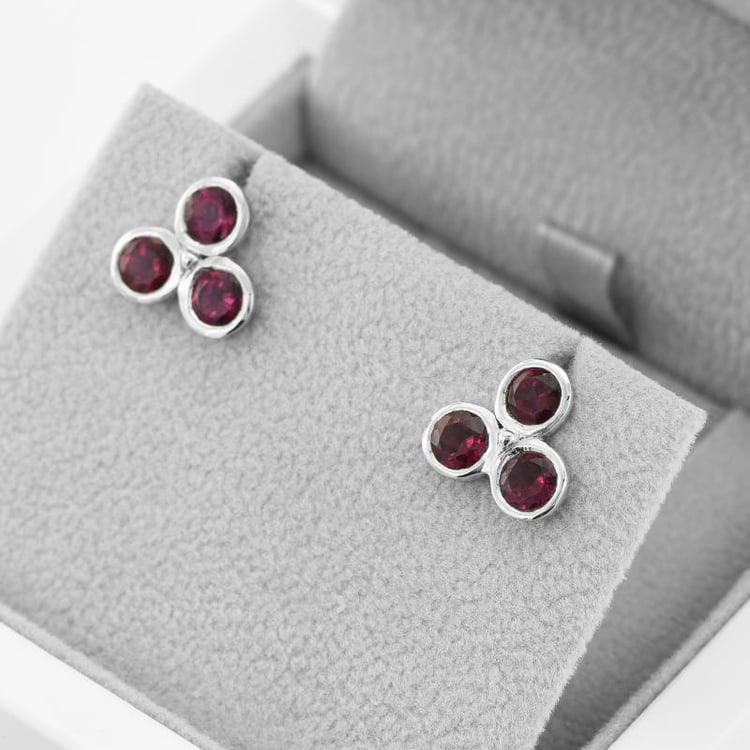 Náušnice rhodolity 49398