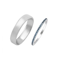 Zlatý eternity prsten s modrými diamanty a pánský komfortní Oana