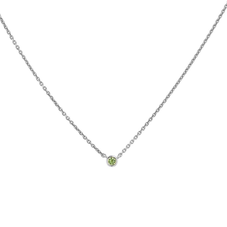 Minimalistický náhrdelník se zeleným safírem Glosie 161248