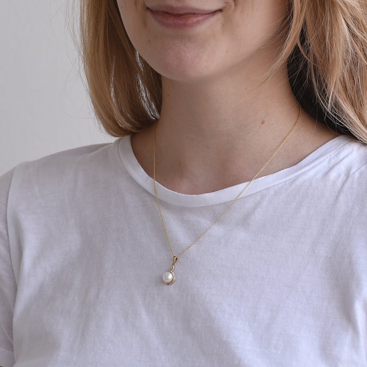 Přívěsek se zirkony s perlou 64451