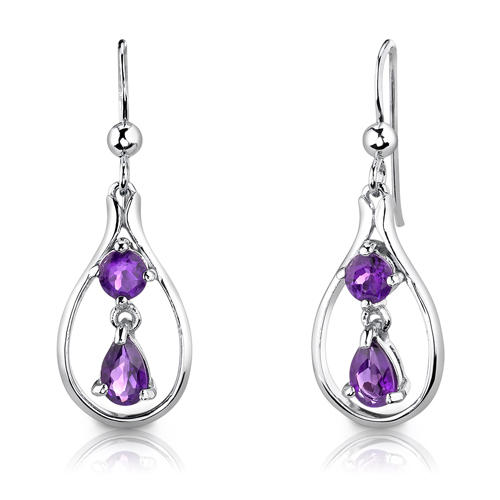 Ametystové stříbrné náušnice 2895