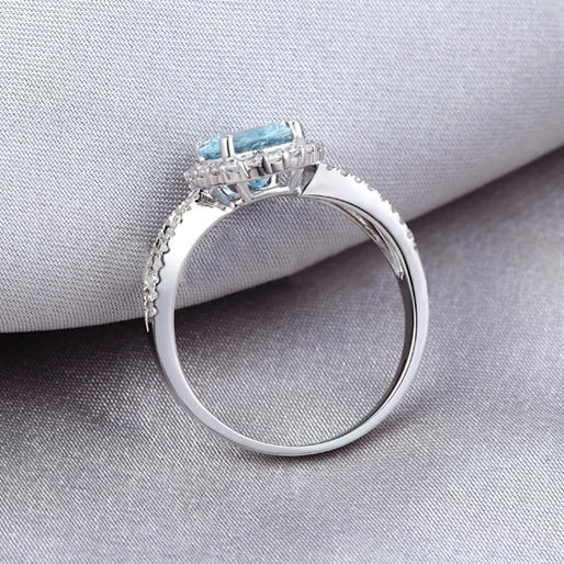 Zlatý prsten s oválným akvamarínem Daziel 10339