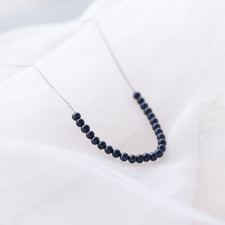 Náhrdelník s černými perlami 58305