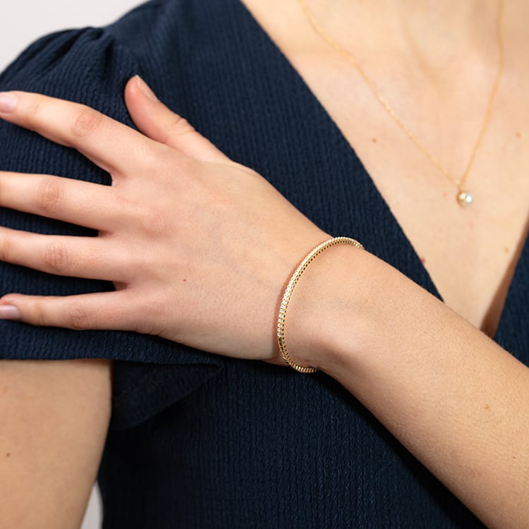 Zlatý flexi náramek s lab-grown diamanty Roberts 150257