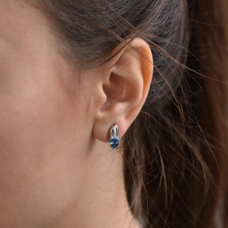 Stříbrné topazové náušnice 30545