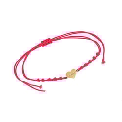 Provázkový srdcový náramek s gravírem a diamantem Kristie