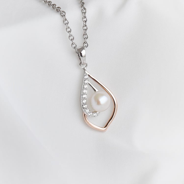 Přívěsek s perlou a zirkony 90805