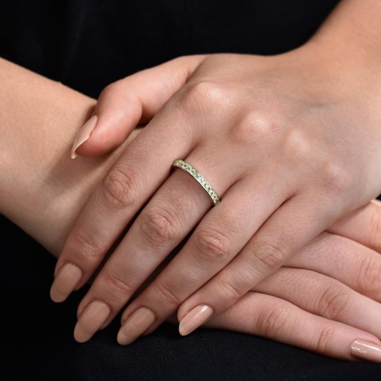 Prsten s řadou olivínů 30470