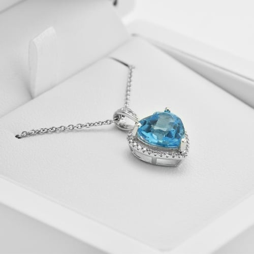 Srdcový přívěsek s topazem a diamanty Eliya