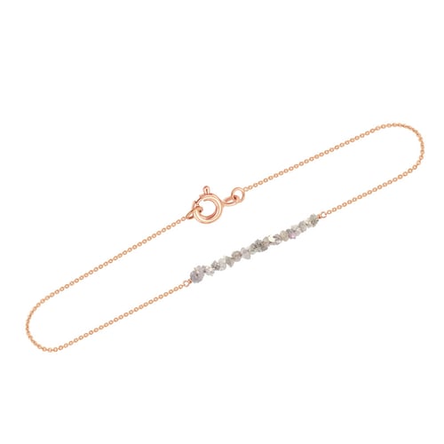 Zlatý náramek s růžovými nebroušenými diamanty Benaty