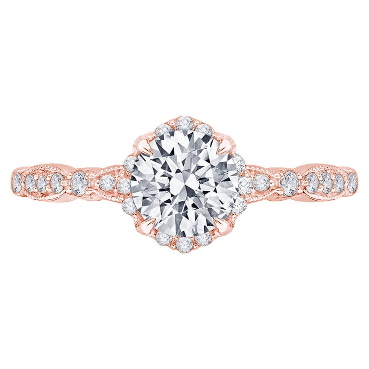 Diamantový zásnubní prsten z růžového zlata 74627