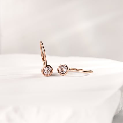 Zlaté visací náušnice s morganity Vega