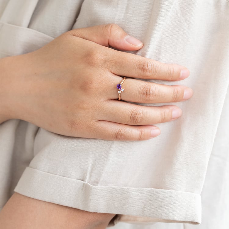 Cluster kolekce šperků s ametysty a drahokamy Halli 124283