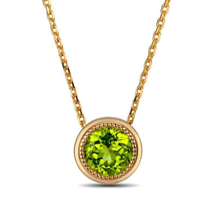 Zlatý náhrdelník s olivínom Shren