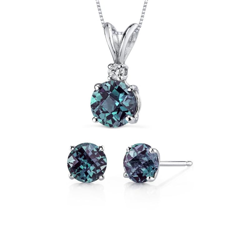 Zlatá kolekce šperků s round alexandrity Cerviel