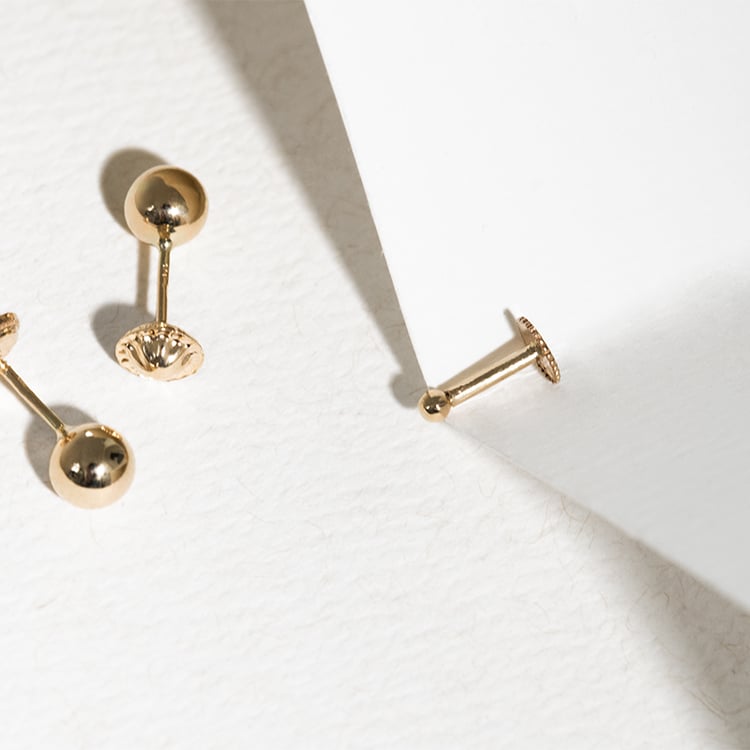 Zlatý set piercing náušnic s tyrkysem 143563