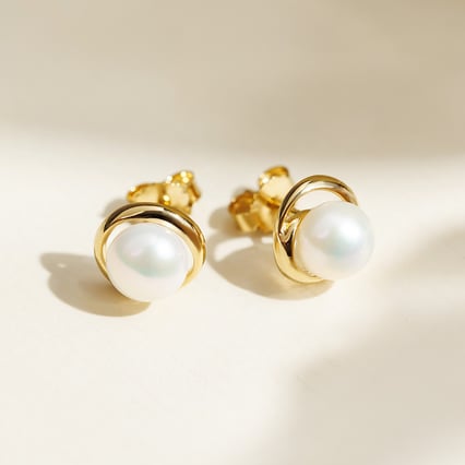 Stříbrné perlové náušnice Lucas