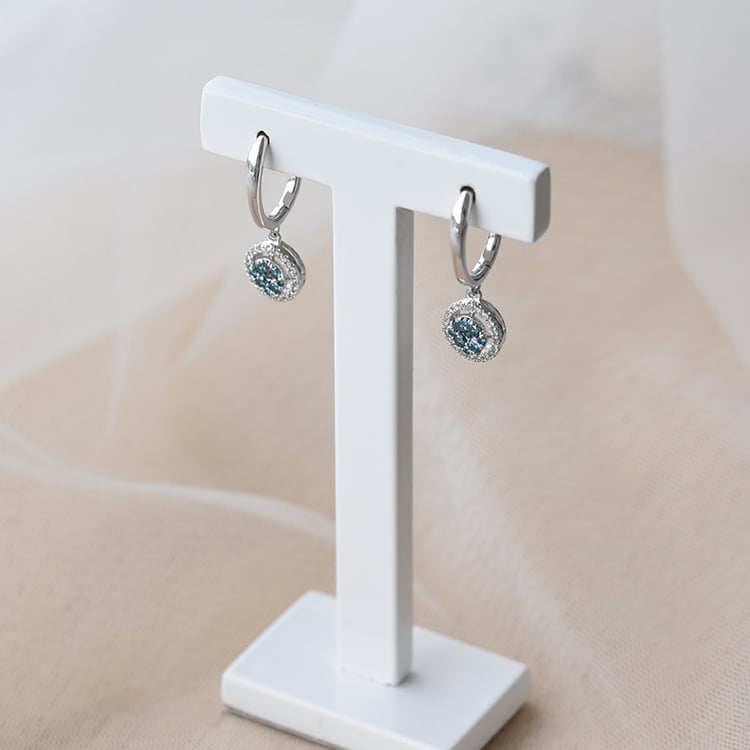 Zlaté topazové náušnice s diamanty 72344