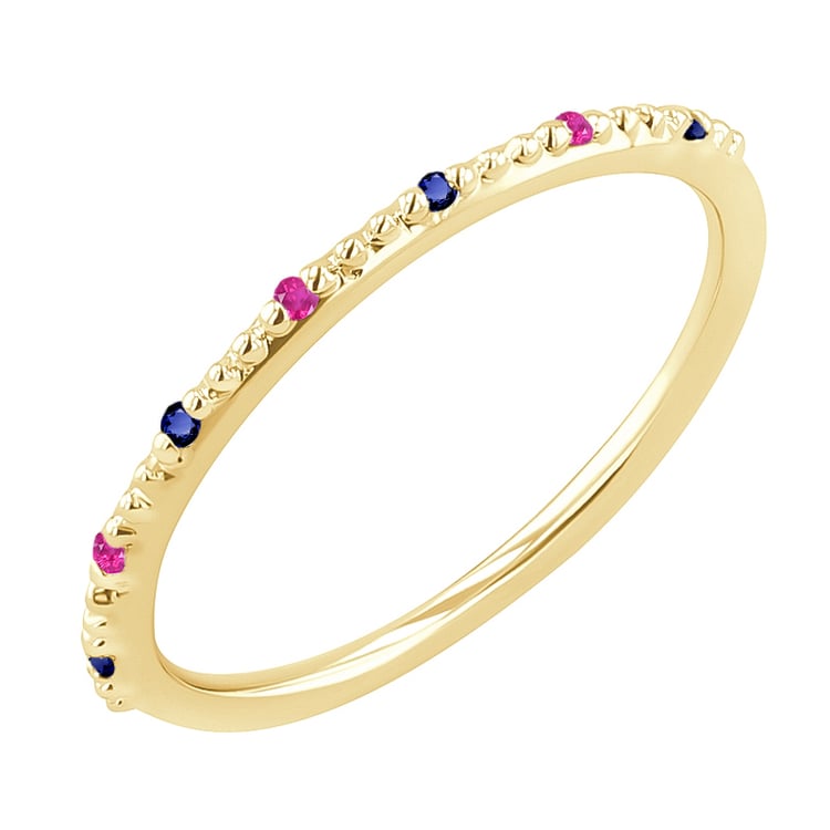 Minimalistický prsten se safíry a rubíny Tess