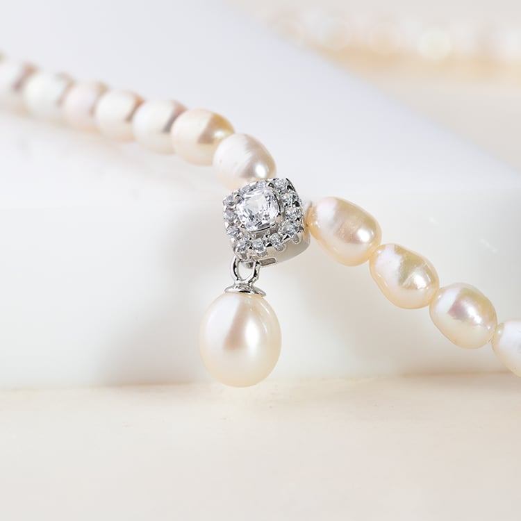 Perlový náhrdelník se zirkony Vinie 147592