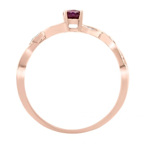 Zlatý prsten s rubínem a diamanty Ada