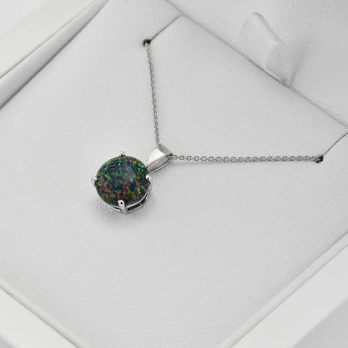 Černý opál ve zlatém přívěsku Icy