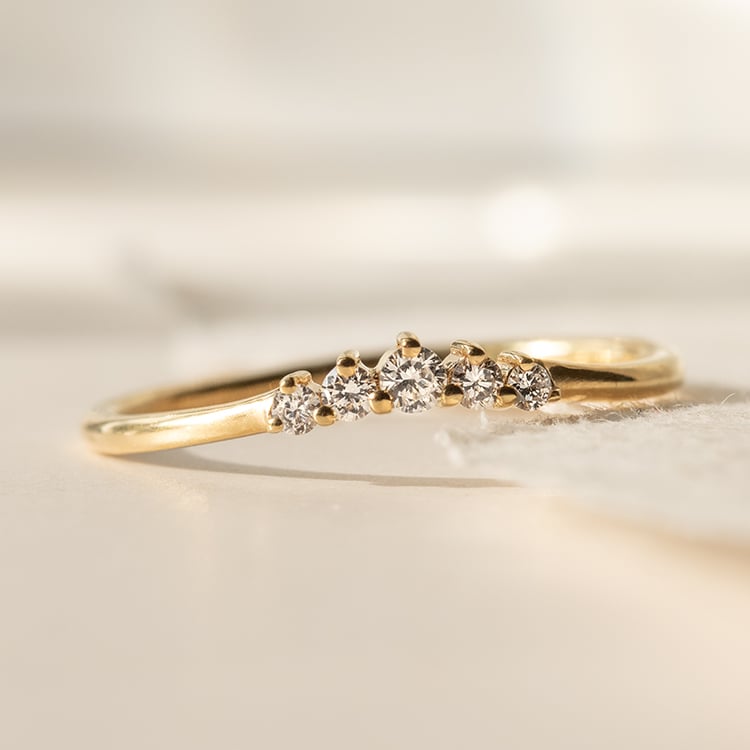 Stříbrný vykrojený prsten s lab-grown diamanty Myles 138933