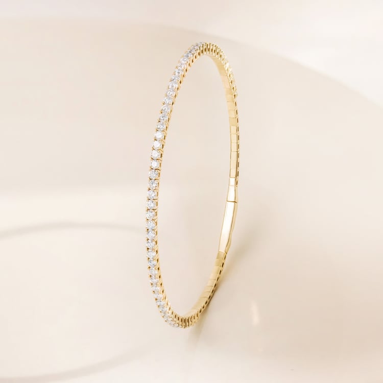 Zlatý flexi náramek s lab-grown diamanty 165067