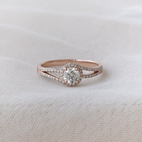 Halo zásnubní prsten s lab-grown diamanty Mevlie