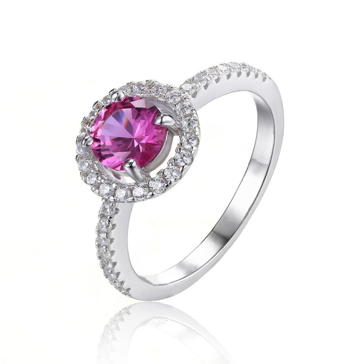 Stříbrný prsten s růžovým safírem Paiman