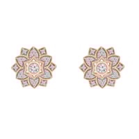 Stříbrné náušnice květiny s lab-grown diamanty Bethel