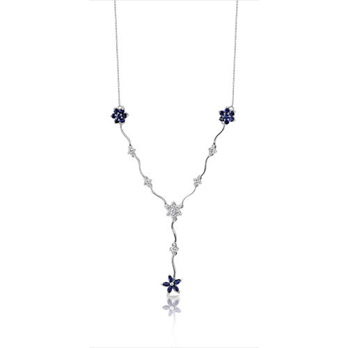 Safírový stříbrný náhrdelník 3324
