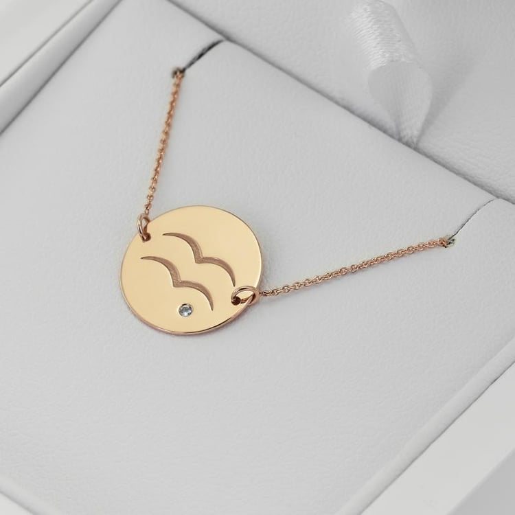 Zlatý náramek s akvamarínem 36049