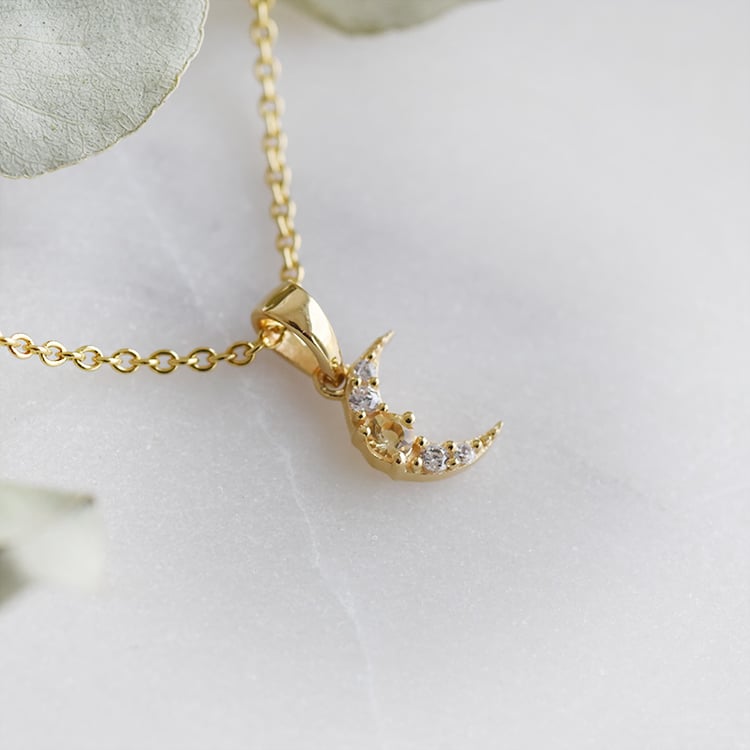 Náhrdelník s citrínem a zirkony 91995