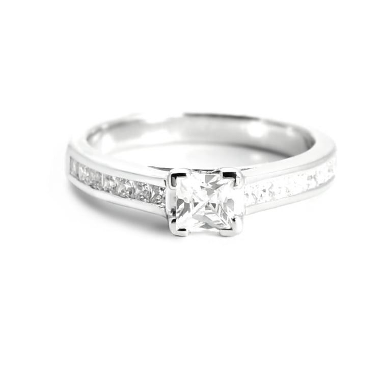 Zlatý zásnubní prsten s diamanty Jihe 5196