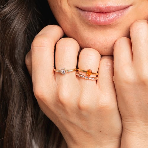 Halo prsten s diamanty Mourise