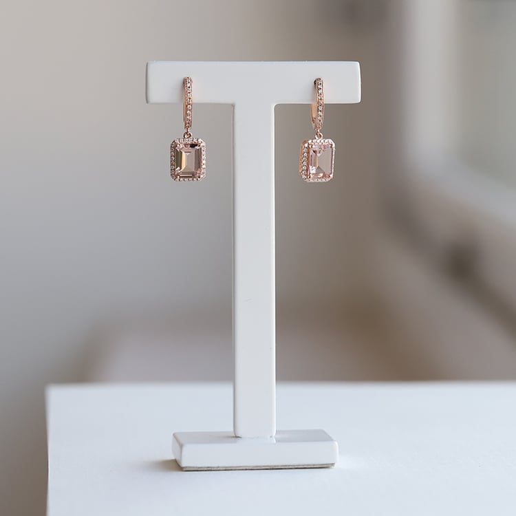 Růžové zlaté náušnice 73667