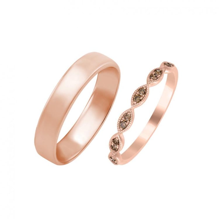 Zlatý snubní prsten ve vintage stylu a pánský komfortní