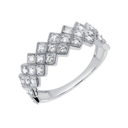 Moderní stříbrný prsten s lab-grown diamanty Edvard