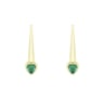 Visací náušnice se smaragdovými srdíčky Levy