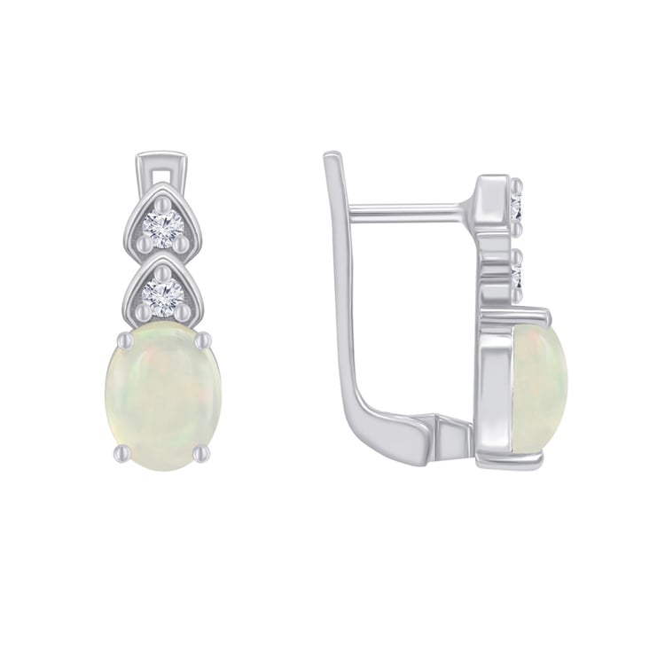 Náušnice s opály a zirkony 47983