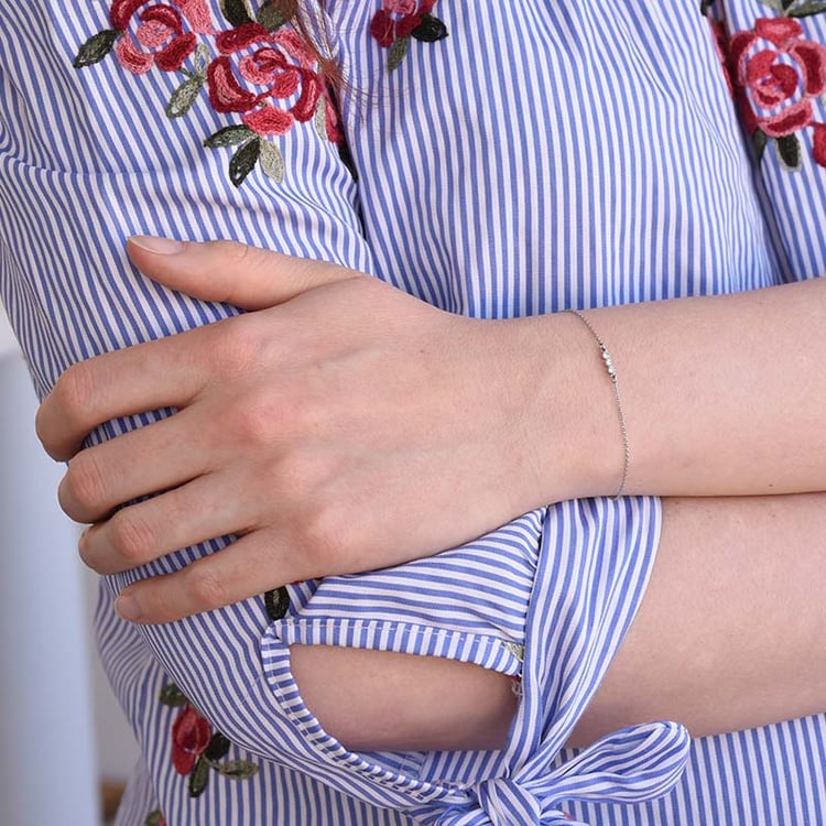 Minimalistický náramek s diamanty ze zlata 80893